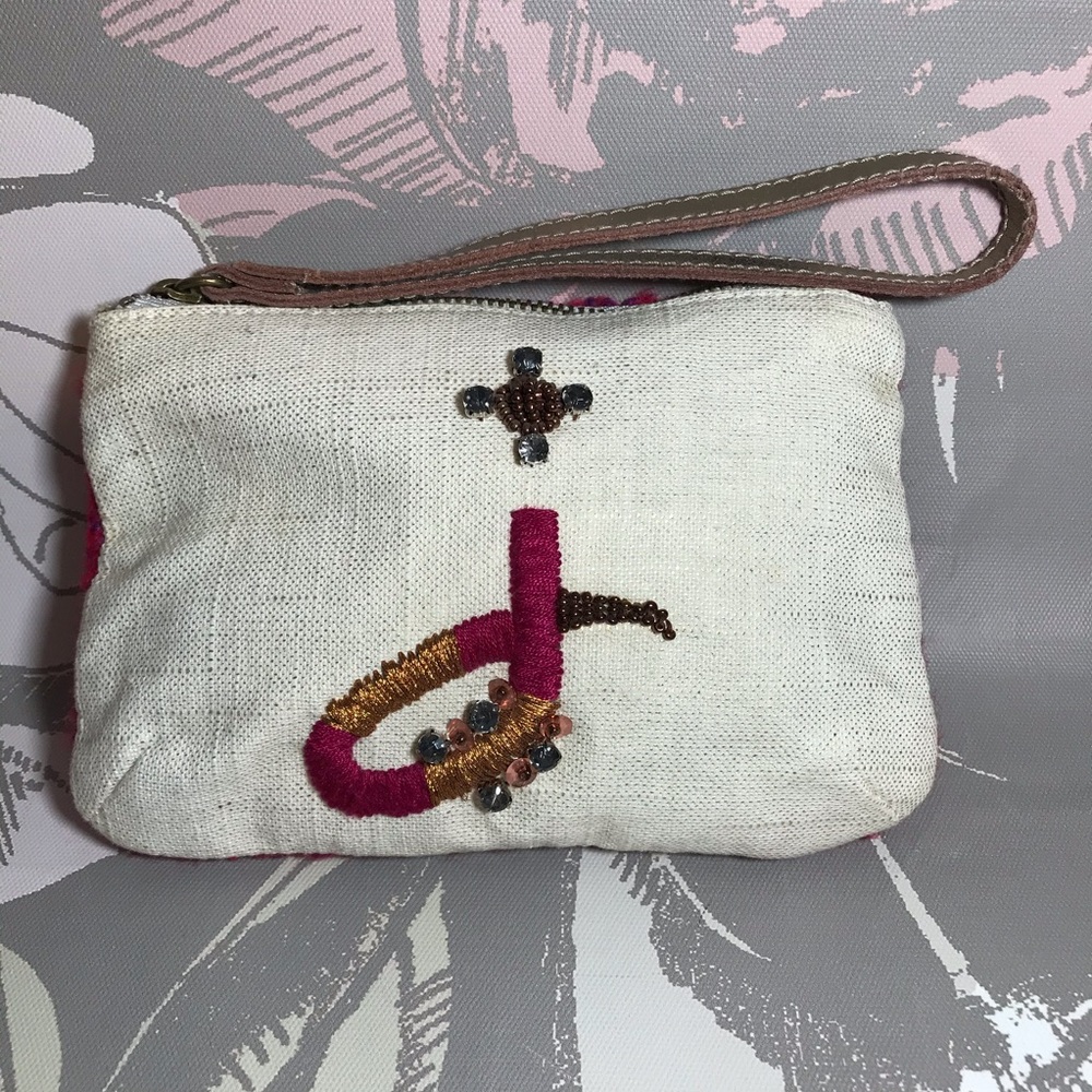 Miss Albright Brand Linen & Wool Wristlet Beads Knitted